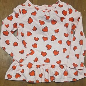 Carter's Pink and Red Heart Long Sleeve Tee